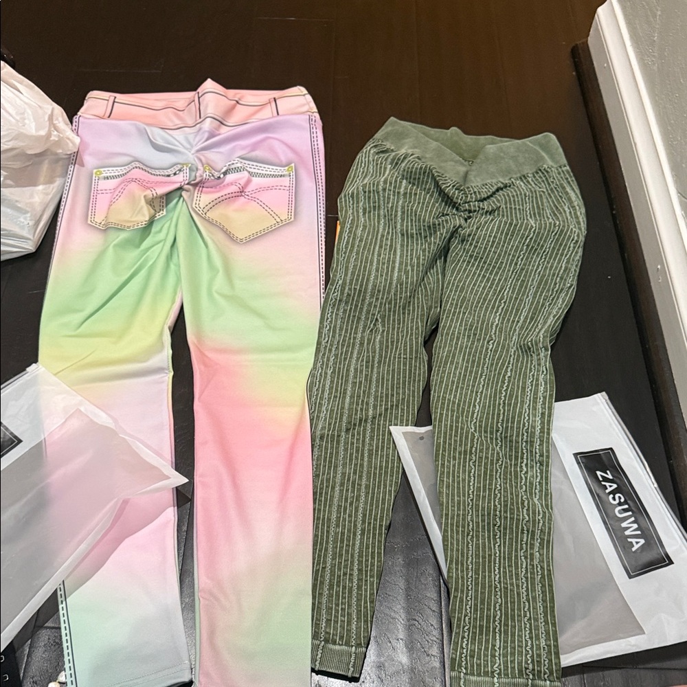 Zasuwa workout pants both med new one multiple color other green